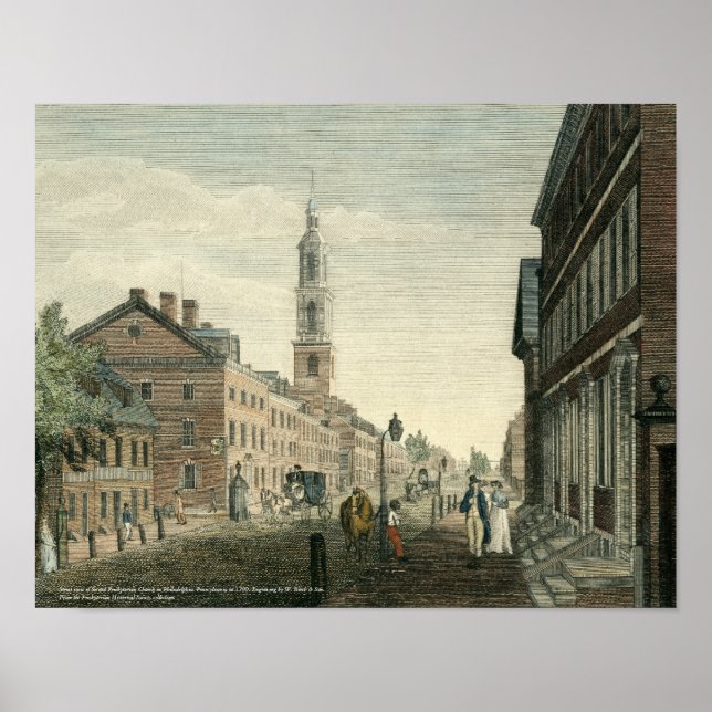Póster Segunda Iglesia Presbiteriana, Filadelfia Print (Frente)