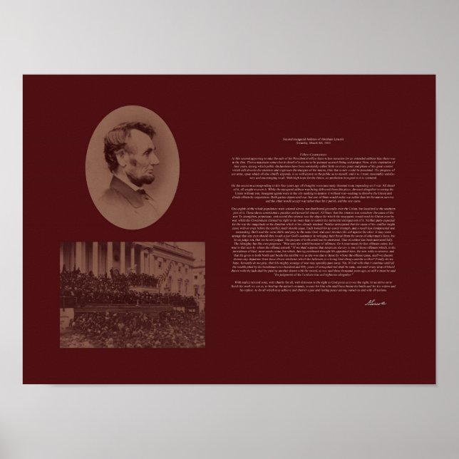 Póster Segundo discurso inaugural de Lincoln (Frente)