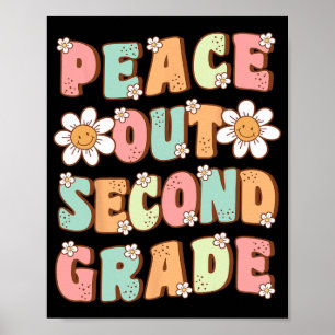 Póster Segundo Grado Cute Groovy Último Día De Segundo Gr