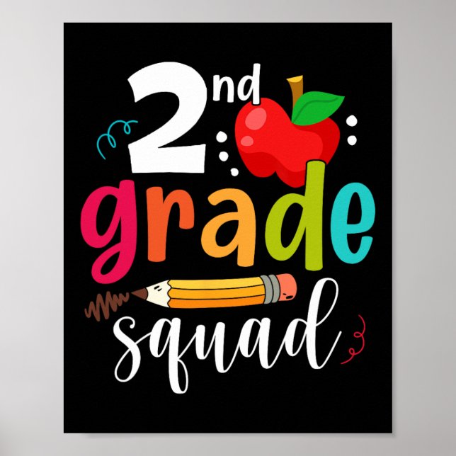 Póster Segundo Grado Squad Divertido Ck Para Escuela Estu (Frente)