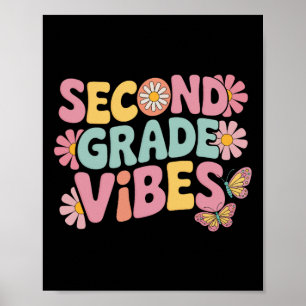 Póster Segundo Grado Vibes De Vuelta Al Escolar De Los Ni