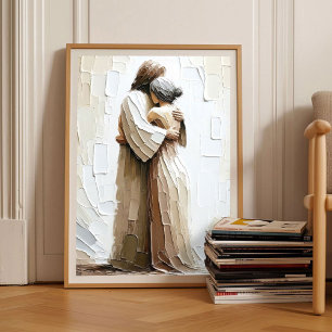 Póster Segura en Sus Brazos _ Jesús Abraza a la Mujer _ C
