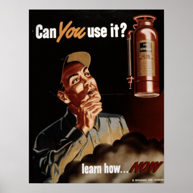 Póster Seguridad de extinguidor de incendios de la Segund (Frente)