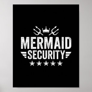 Póster Seguridad de Sirena para Verano de Playa Sirena Co