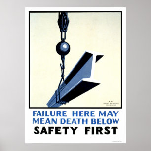 Póster Seguridad en la construcción WPA 1937