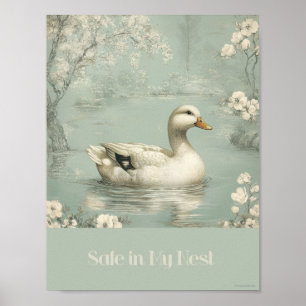 Póster Seguro En Mi Poster De Enfermería De Pato Verde Ni