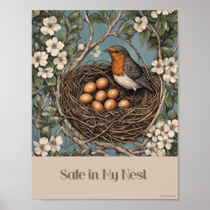 Póster Seguro En Mi Poster De Nido De Aves