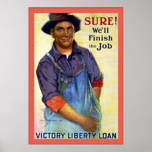 Póster ¡Seguro! guerra mundial del ~Vintage 1