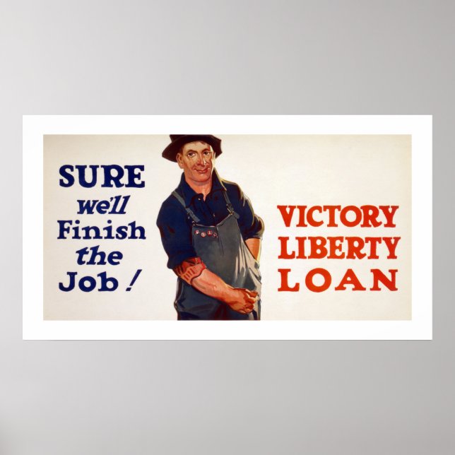 Póster ¡Seguro que terminaremos el trabajo! (blanco) (Frente)