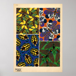 Póster Seguy Vintage Art Noveau Insect Pattern