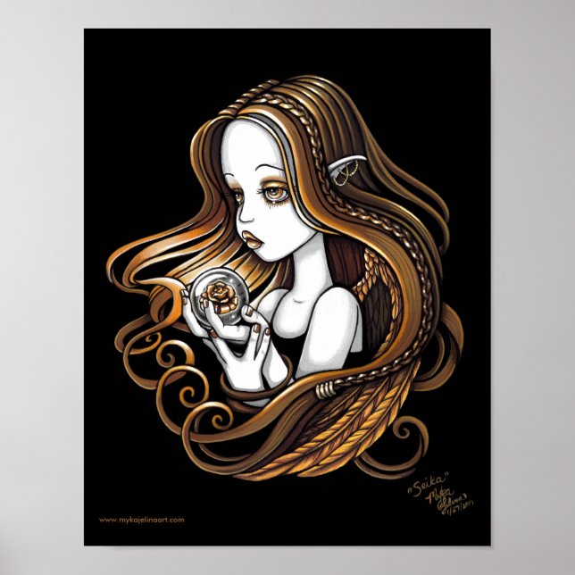 Póster "Seika" Amber Rosa Crystal Ball Angel Poster (Frente)