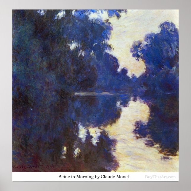 Póster Seine por la mañana por Claude Monet (Frente)