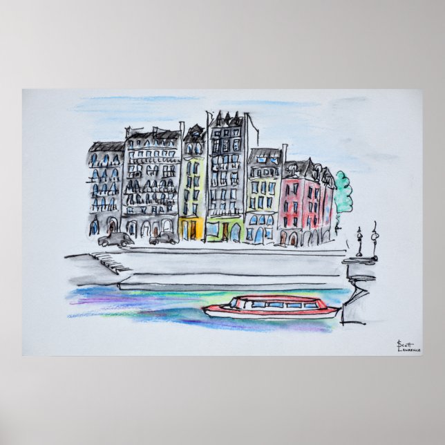 Póster Seine River | Ile Saint-Louis, Paris (Frente)