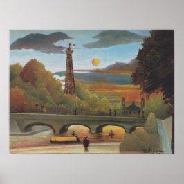 Póster Seine y Torre Eiffel al atardecer por Henri Rousse