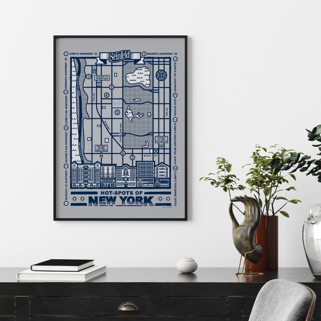 Póster Seinfeld | Puntos calientes del mapa de Nueva York (Subido por el creador)