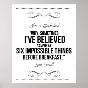 Póster "Seis cosas imposibles", imagen de Alice in Wonder