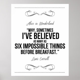 Póster "Seis cosas imposibles", imagen de Alice in Wonder