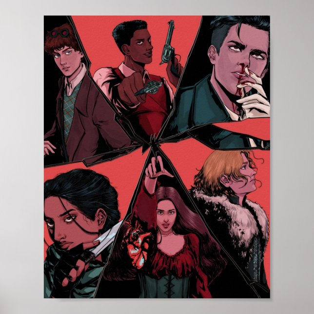 Póster seis de cuervos ilustracion sin textura (Frente)