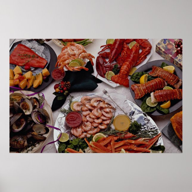 Póster Seis fuentes de marisco para cualquier amante de l (Frente)