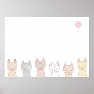 Póster Seis gatos adorables.