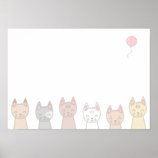 Póster Seis gatos adorables.