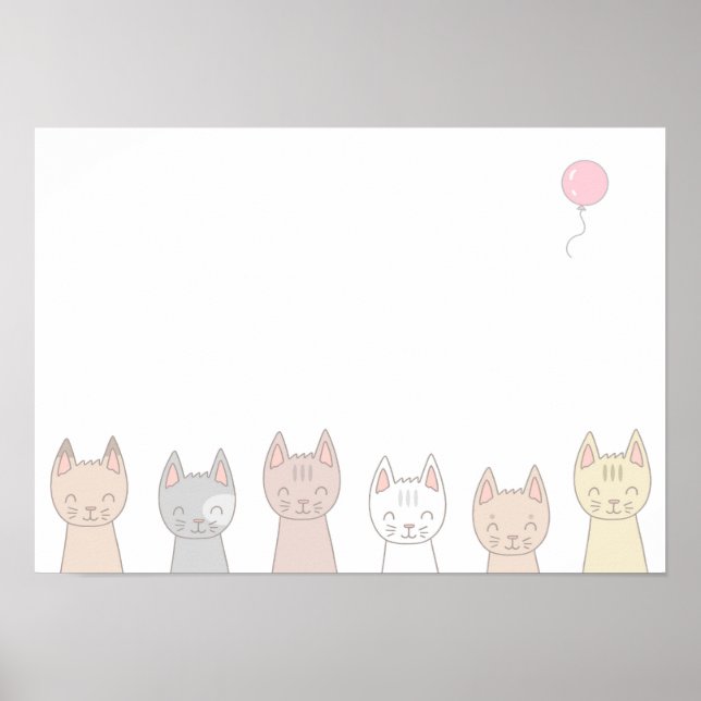 Póster Seis gatos adorables. (Frente)