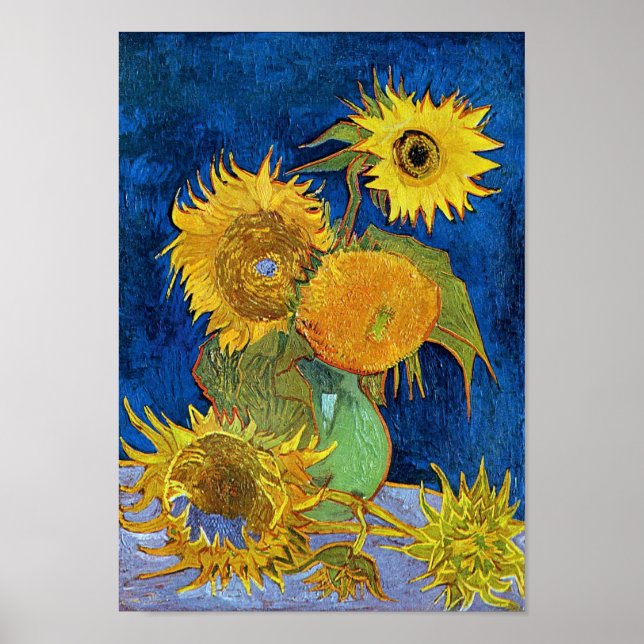 Póster Seis girasoles, Van Gogh (Frente)
