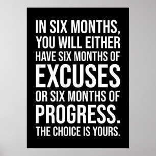 Póster Seis meses de excusas o progreso - Éxito