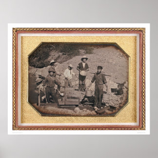 Póster Seis mineros con balancín, flechas de ruedas... (4