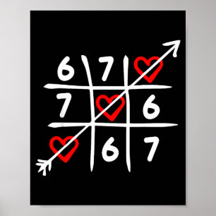 Póster Seis Siete 67 Meme 6 7 Día de San Valentín Corazón