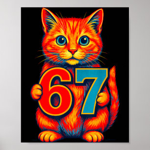 Póster Seis Siete 67 Meme 6 7 Gato Juventud Chico Chica 