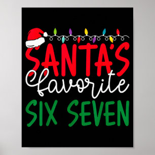 Póster Seis Siete 67 Meme de Humor Navideño Favorito de S