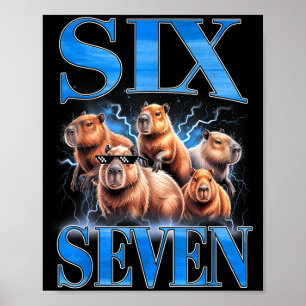 Póster Seis Siete 67 Meme Divertido Capybara Contrabando 