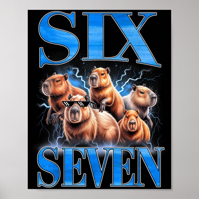 Póster Seis Siete 67 Meme Divertido Capybara Contrabando  (Frente)