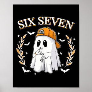 Póster Seis Siete 67 Meme Divertido Fantasma Halloween 6