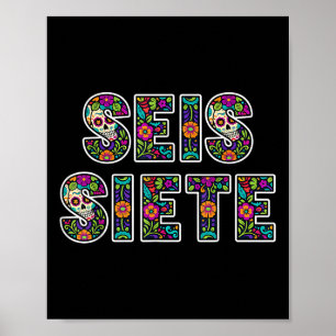Póster Seis Siete 67 Seis Siete Meme Día De Los Muertos