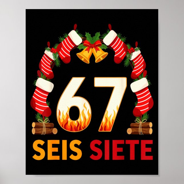 Póster Seis Siete 67 Six Seven Navidad 67 Meme  (Frente)