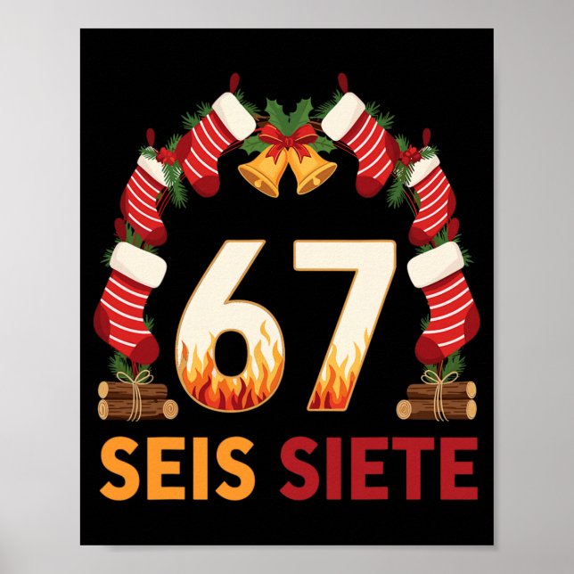 Póster Seis Siete 67 Six Seven Navidad 67 Meme  (Frente)