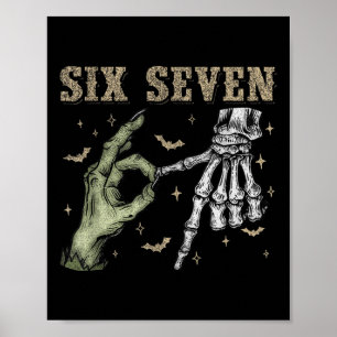 Póster Seis Siete 6 7 Halloween 67 Espeluznante Monstruo 