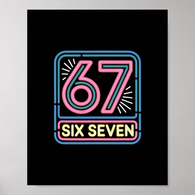 Póster Seis Siete 6 7 Meme Divertido  (Frente)