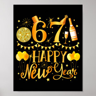 Póster Seis Siete 6 7 Meme Divertido Feliz Año Nuevo 67 2