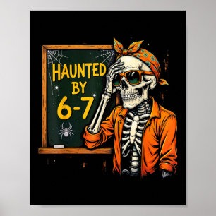 Póster Seis Siete Asustado 6 7 Meme 67 Mano de Esqueleto