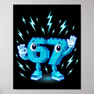 Póster Seis siete brainrot diseño 6-7