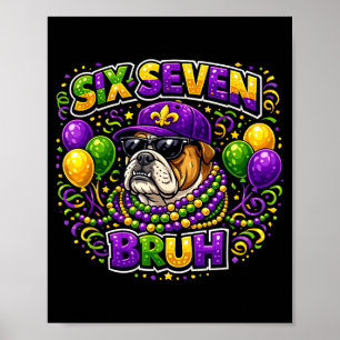 Póster Seis Siete Bruh 67 Ilustración de Bulldog