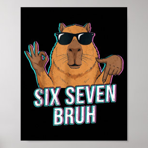 Póster Seis Siete Bruh Capybara 67 Niños Adolescentes Ani