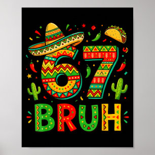 Póster Seis siete bruh chicos mexicanos haciendo dabbing 
