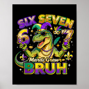 Póster Seis Siete Bruh Mardi Gras 67 Cocodrilo Meme _2 