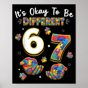 Póster Seis Siete Conciencia del Autismo 67 Manos para Se