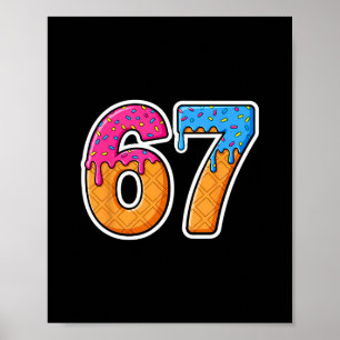 Póster Seis Siete Helado Goteo Gen Alpha Argot 6 7 Tenden