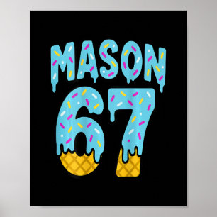 Póster Seis Siete Helado Goteo Mason 67 Meme Halloween (